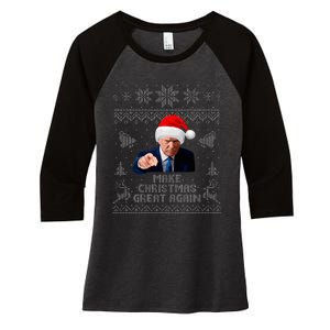 Make Christmas Great Again Donald Trump Holiday Women's Tri-Blend 3/4-Sleeve Raglan Shirt