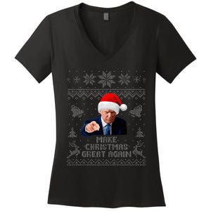 Make Christmas Great Again Donald Trump Holiday Women's V-Neck T-Shirt