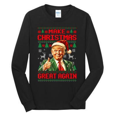 Make Christmas Great Again Xmas Trump Santa Ugly Tall Long Sleeve T-Shirt