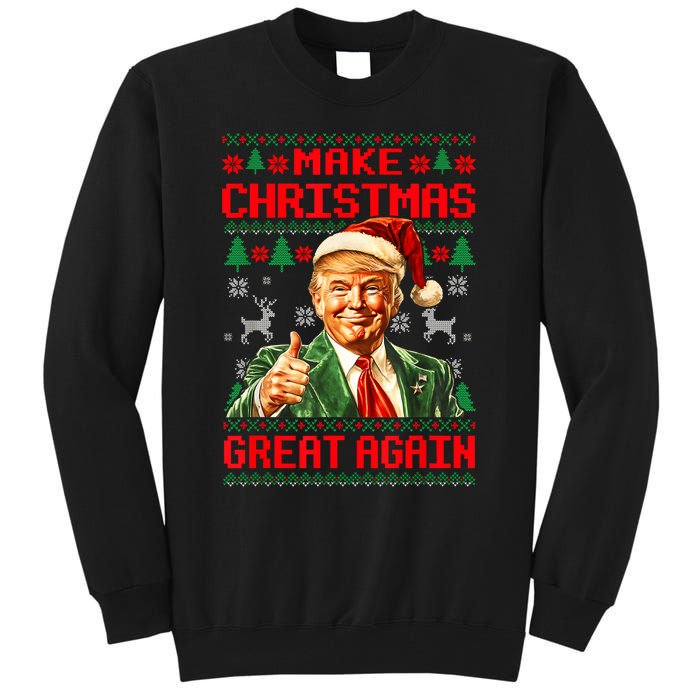 Make Christmas Great Again Xmas Trump Santa Ugly Tall Sweatshirt