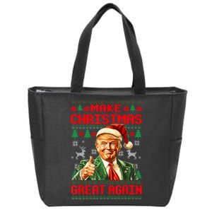 Make Christmas Great Again Xmas Trump Santa Ugly Zip Tote Bag