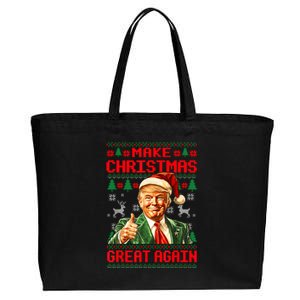 Make Christmas Great Again Xmas Trump Santa Ugly Cotton Canvas Jumbo Tote