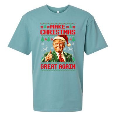 Make Christmas Great Again Xmas Trump Santa Ugly Sueded Cloud Jersey T-Shirt