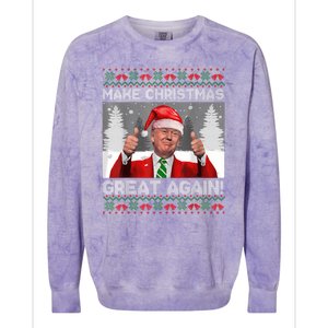 Make Christmas Great Again Funny Trump Pajamas Ugly Sweater Colorblast Crewneck Sweatshirt