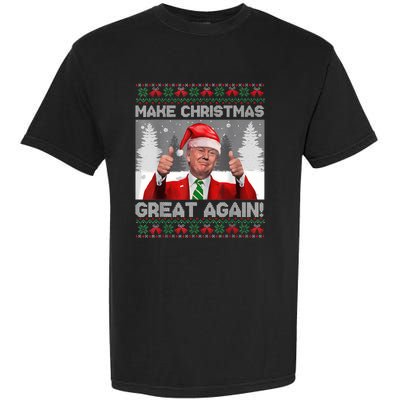 Make Christmas Great Again Funny Trump Pajamas Ugly Sweater Garment-Dyed Heavyweight T-Shirt