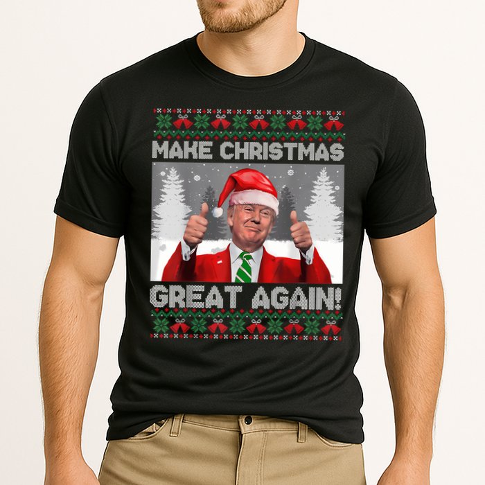 Make Christmas Great Again Funny Trump Pajamas Ugly Sweater Cooling Performance Crew T-Shirt