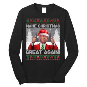 Make Christmas Great Again Funny Trump Pajamas Ugly Sweater Long Sleeve Shirt