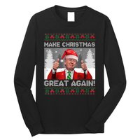 Make Christmas Great Again Funny Trump Pajamas Ugly Sweater Long Sleeve Shirt