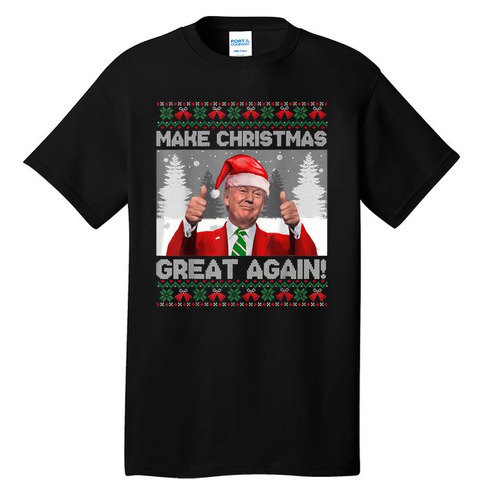 Make Christmas Great Again Funny Trump Pajamas Ugly Sweater Tall T-Shirt