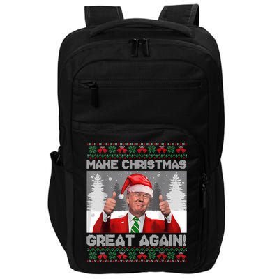 Make Christmas Great Again Funny Trump Pajamas Ugly Sweater Impact Tech Backpack
