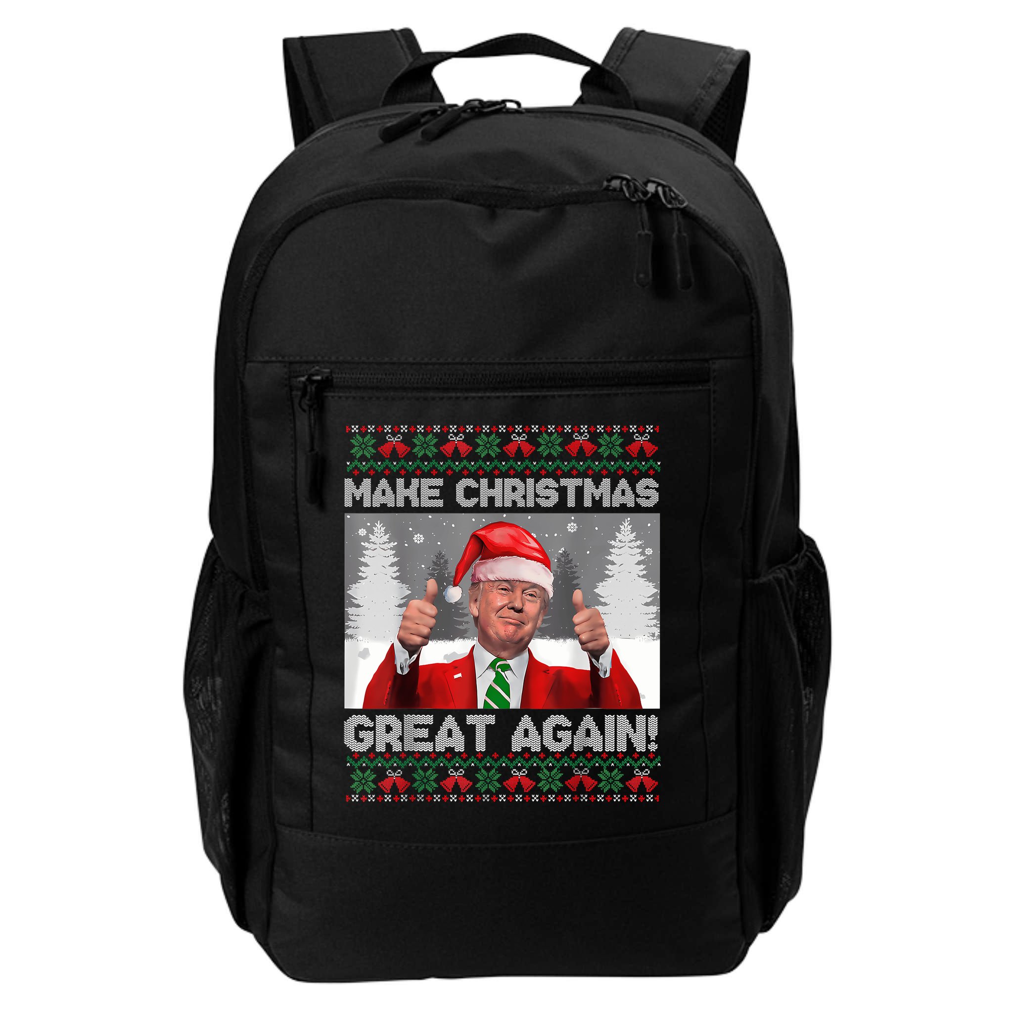 Make Christmas Great Again Funny Trump Pajamas Ugly Sweater Backpack