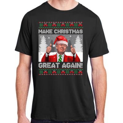 Make Christmas Great Again Funny Trump Pajamas Ugly Sweater Adult ChromaSoft Performance T-Shirt