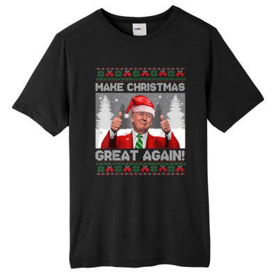 Make Christmas Great Again Funny Trump Pajamas Ugly Sweater Tall Fusion ChromaSoft Performance T-Shirt