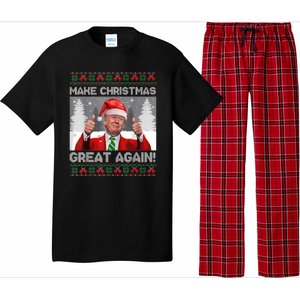 Make Christmas Great Again Funny Trump Pajamas Ugly Sweater Pajama Set