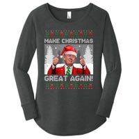 Make Christmas Great Again Funny Trump Pajamas Ugly Sweater Women's Perfect Tri Tunic Long Sleeve Shirt