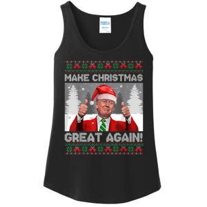 Make Christmas Great Again Funny Trump Pajamas Ugly Sweater Ladies Essential Tank