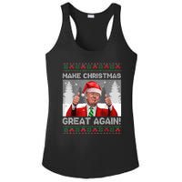 Make Christmas Great Again Funny Trump Pajamas Ugly Sweater Ladies PosiCharge Competitor Racerback Tank