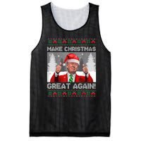 Make Christmas Great Again Funny Trump Pajamas Ugly Sweater Mesh Reversible Basketball Jersey Tank