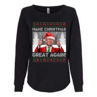 Make Christmas Great Again Funny Trump Pajamas Ugly Sweater Womens California Wash Sweatshirt