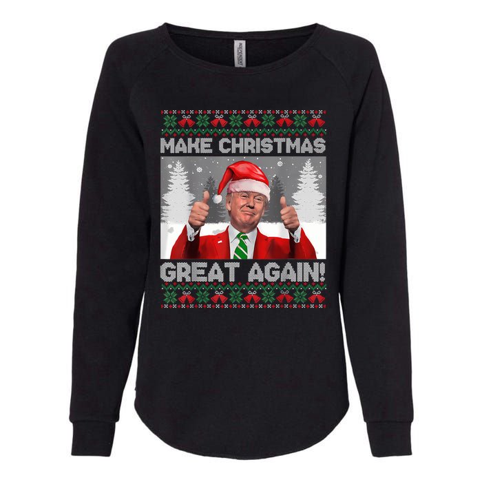 Make Christmas Great Again Funny Trump Pajamas Ugly Sweater Womens California Wash Sweatshirt