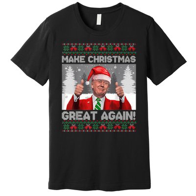 Make Christmas Great Again Funny Trump Pajamas Ugly Sweater Premium T-Shirt