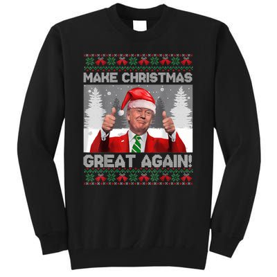 Make Christmas Great Again Funny Trump Pajamas Ugly Sweater Tall Sweatshirt