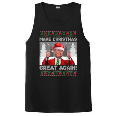 Make Christmas Great Again Funny Trump Pajamas Ugly Sweater PosiCharge Competitor Tank