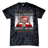 Make Christmas Great Again Funny Trump Pajamas Ugly Sweater Tie-Dye T-Shirt