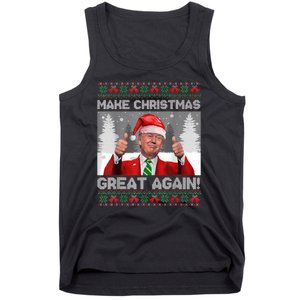 Make Christmas Great Again Funny Trump Pajamas Ugly Sweater Tank Top