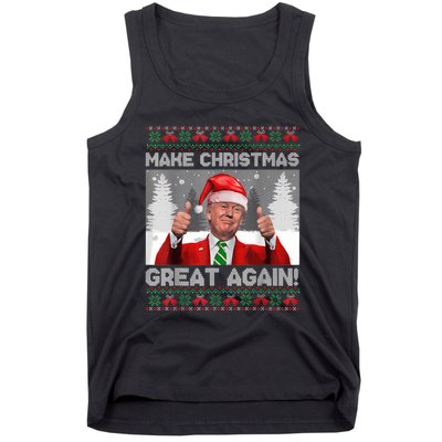 Make Christmas Great Again Funny Trump Pajamas Ugly Sweater Tank Top