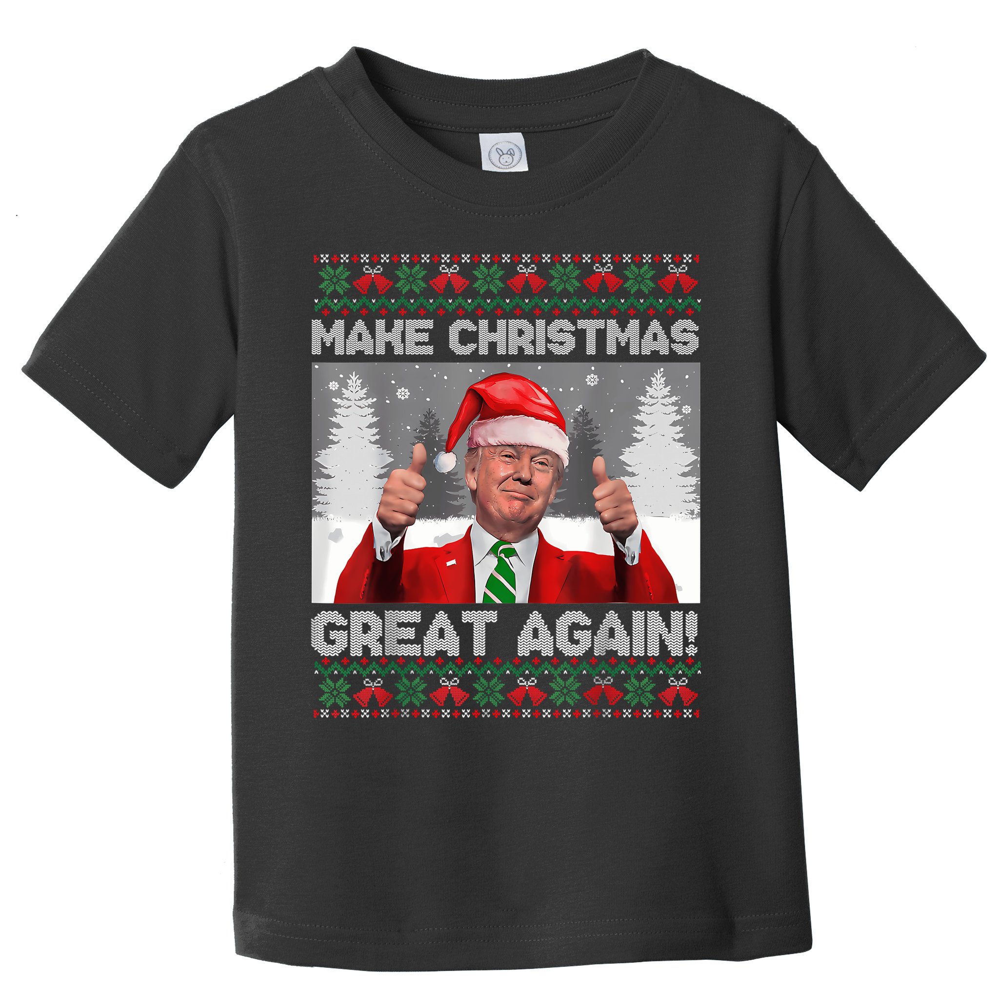 Make Christmas Great Again Funny Trump Pajamas Ugly Sweater Toddler T-Shirt