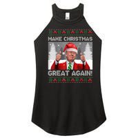 Make Christmas Great Again Funny Trump Pajamas Ugly Sweater Women's Perfect Tri Rocker Tank