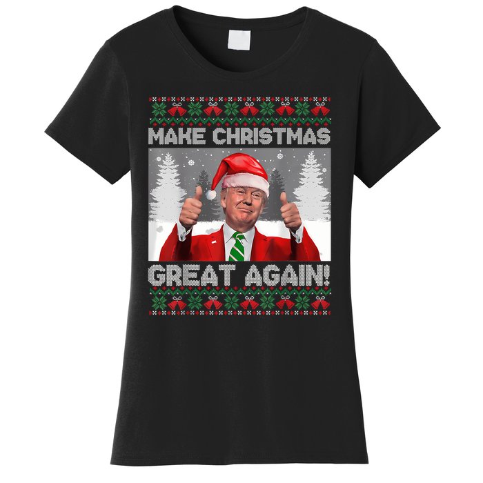 Make Christmas Great Again Funny Trump Pajamas Ugly Sweater Women's T-Shirt