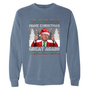 Make Christmas Great Again Funny Trump Pajamas Ugly Sweater Garment-Dyed Sweatshirt