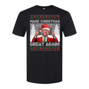 Make Christmas Great Again Funny Trump Pajamas Ugly Sweater Softstyle CVC T-Shirt