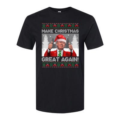 Make Christmas Great Again Funny Trump Pajamas Ugly Sweater Softstyle CVC T-Shirt