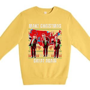 Make Christmas Great Again Trump Pajamas Ugly (11) Premium Crewneck Sweatshirt