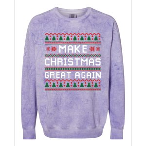 Make Christmas Great Again Trump 2024 Christmas Colorblast Crewneck Sweatshirt