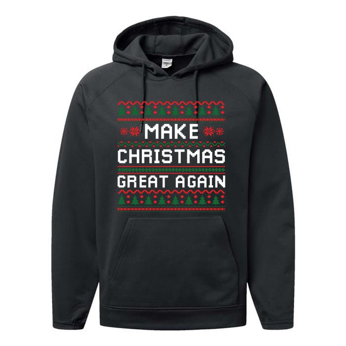 Make Christmas Great Again Trump 2024 Christmas Performance Fleece Hoodie