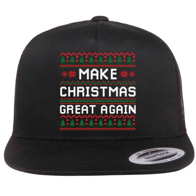 Make Christmas Great Again Trump 2024 Christmas Flat Bill Trucker Hat