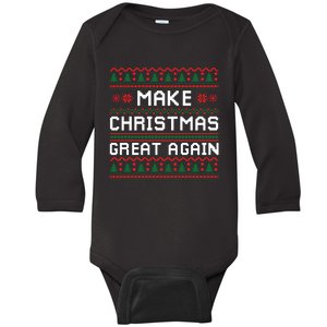 Make Christmas Great Again Trump 2024 Christmas Baby Long Sleeve Bodysuit