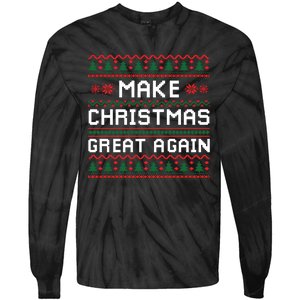 Make Christmas Great Again Trump 2024 Christmas Tie-Dye Long Sleeve Shirt