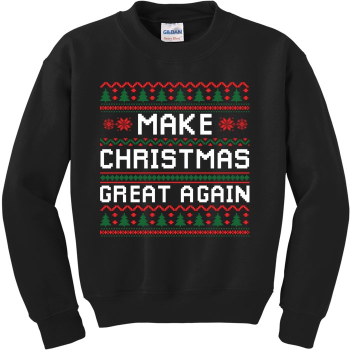 Make Christmas Great Again Trump 2024 Christmas Kids Sweatshirt