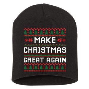 Make Christmas Great Again Trump 2024 Christmas Short Acrylic Beanie