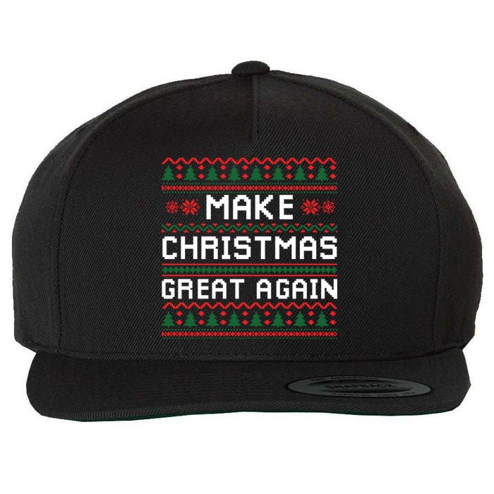 Make Christmas Great Again Trump 2024 Christmas Wool Snapback Cap