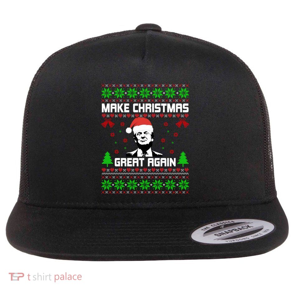 Make Christmas Great Again Donald Trump Ugly Sweater Great Gift Flatbill Hat