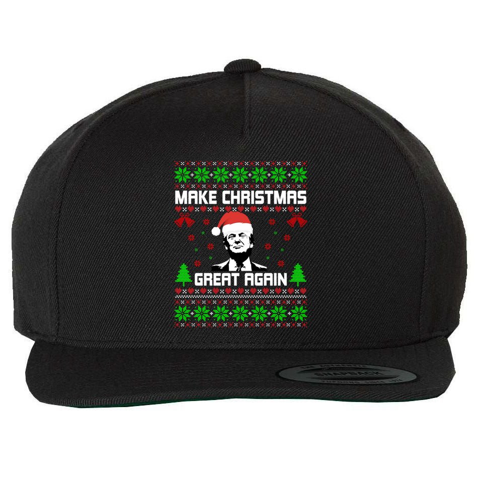 Make Christmas Great Again Donald Trump Ugly Sweater Great Gift Wool Snapback Cap