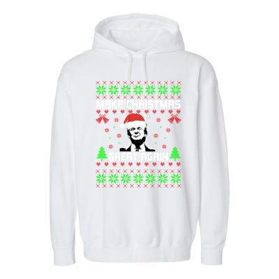 Make Christmas Great Again Donald Trump Ugly Sweater Great Gift Garment-Dyed Fleece Hoodie