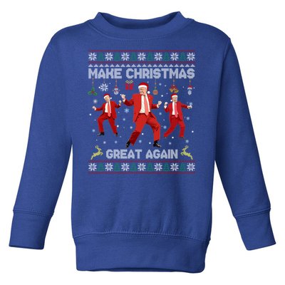 Make Christmas Great Again Santa Trump Dance Ugly Funny Gift Toddler Sweatshirt