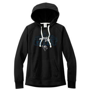 Motor City Grit Skyline With Lion Women's Fleece Hoodie